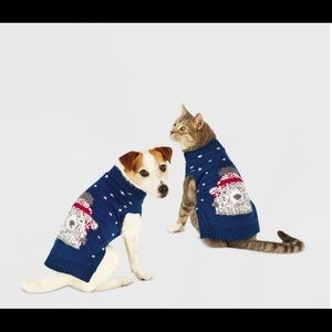 Polar Bear Dog and Cat Sweater, Size Medium